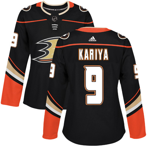 Adidas Anaheim Ducks #9 Paul Kariya Black Home Authentic Womens Stitched NHL Jersey
